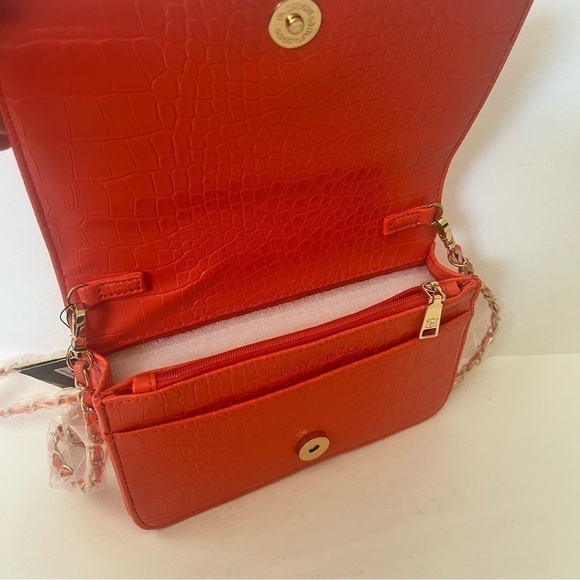 NWT Badgley Mischka Croco Crossbody Gold Chain Purse Handbag Small BM-4173 - Picture 10 of 10